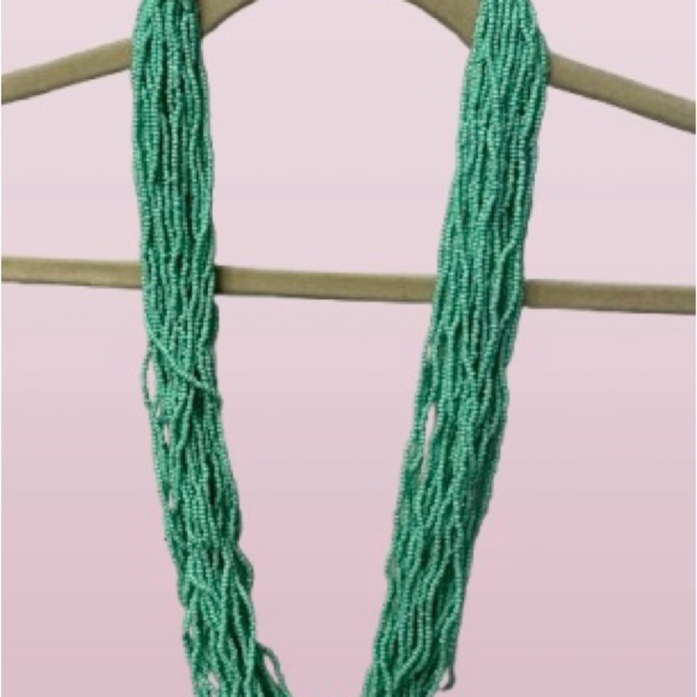 Multi-Strand Beaded Necklace in Mint Green